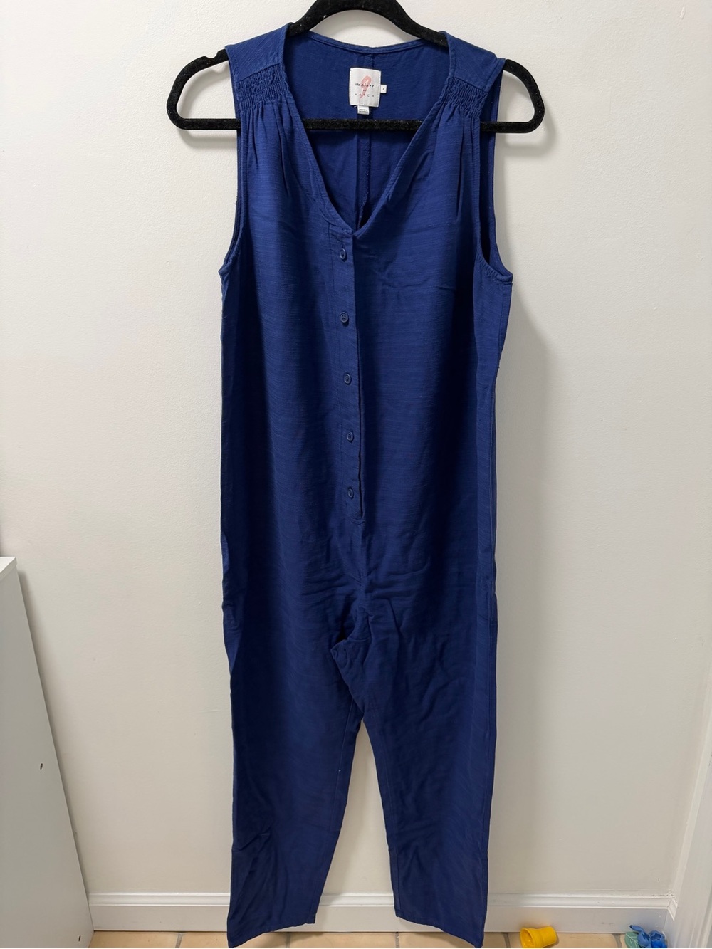 The Hippies by Hatch Blue Button Front Sleeveless Jumpsuit Romper Sz S